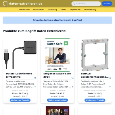 Screenshot daten-extrahieren.de