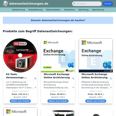 Screenshot datenaufzeichnungen.de