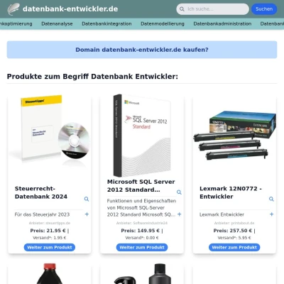 Screenshot datenbank-entwickler.de