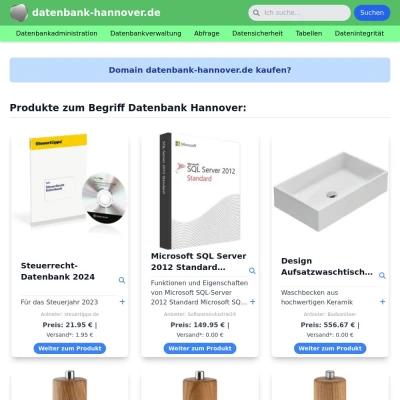 Screenshot datenbank-hannover.de
