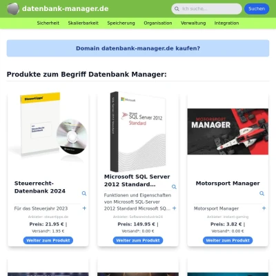 Screenshot datenbank-manager.de