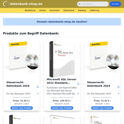 Screenshot datenbank-shop.de