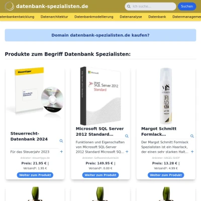 Screenshot datenbank-spezialisten.de