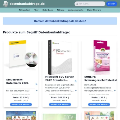 Screenshot datenbankabfrage.de