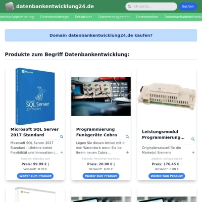 Screenshot datenbankentwicklung24.de