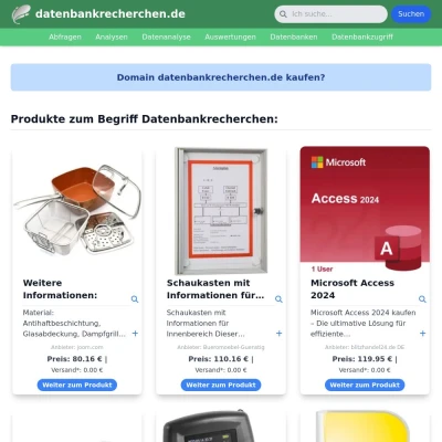 Screenshot datenbankrecherchen.de