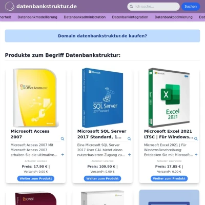 Screenshot datenbankstruktur.de