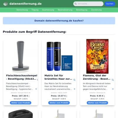 Screenshot datenentfernung.de