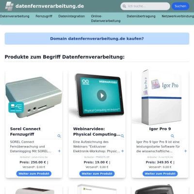 Screenshot datenfernverarbeitung.de