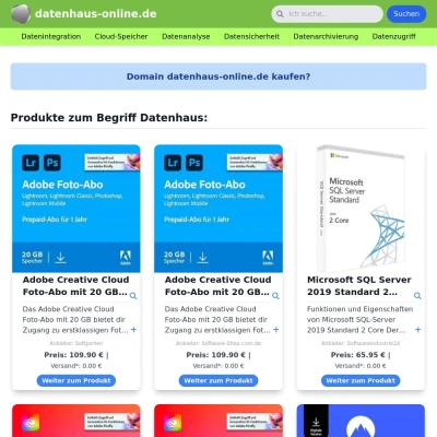 Screenshot datenhaus-online.de