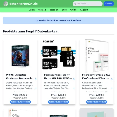 Screenshot datenkarten24.de