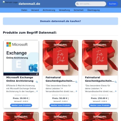 Screenshot datenmail.de