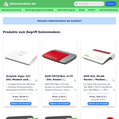 Screenshot datenmodem.de