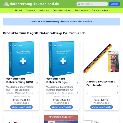 Screenshot datenrettung-deutschland.de
