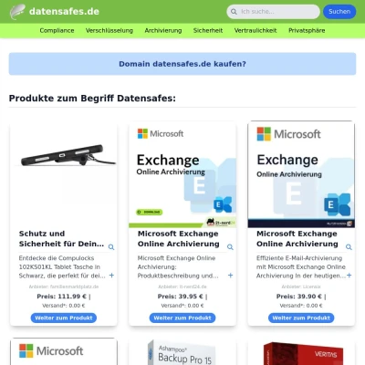 Screenshot datensafes.de