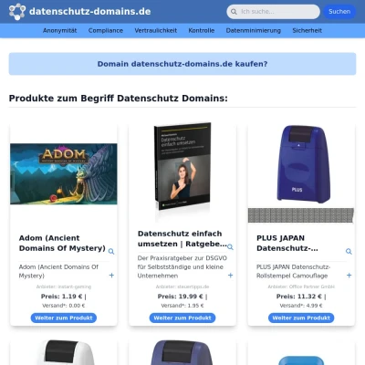 Screenshot datenschutz-domains.de