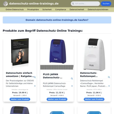 Screenshot datenschutz-online-trainings.de