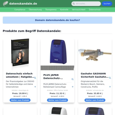 Screenshot datenskandale.de