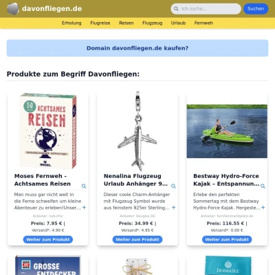 Screenshot davonfliegen.de