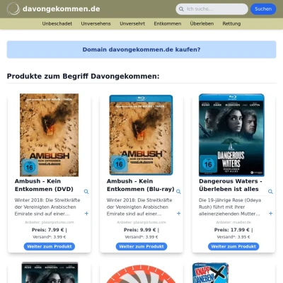 Screenshot davongekommen.de