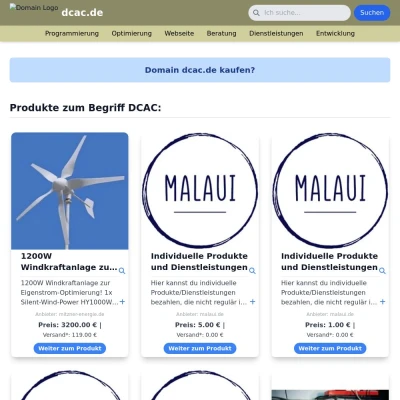 Screenshot dcac.de