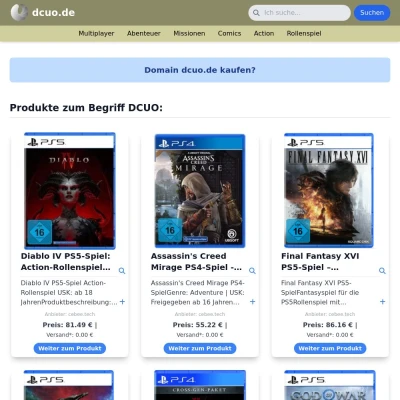 Screenshot dcuo.de