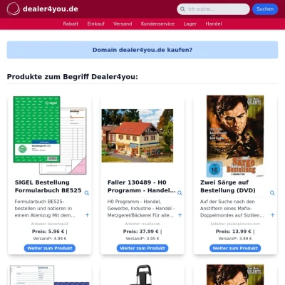 Screenshot dealer4you.de