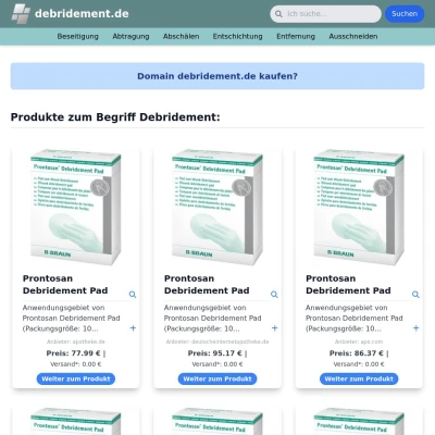 Screenshot debridement.de