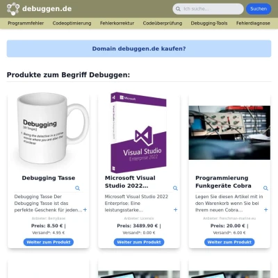 Screenshot debuggen.de