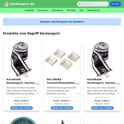Screenshot deckengurt.de