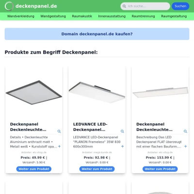 Screenshot deckenpanel.de