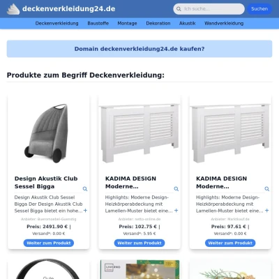 Screenshot deckenverkleidung24.de