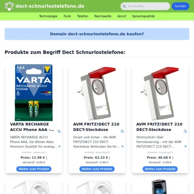 Screenshot dect-schnurlostelefone.de