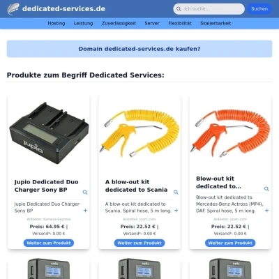 Screenshot dedicated-services.de