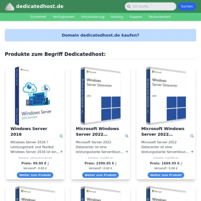 Screenshot dedicatedhost.de