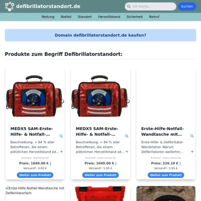 Screenshot defibrillatorstandort.de