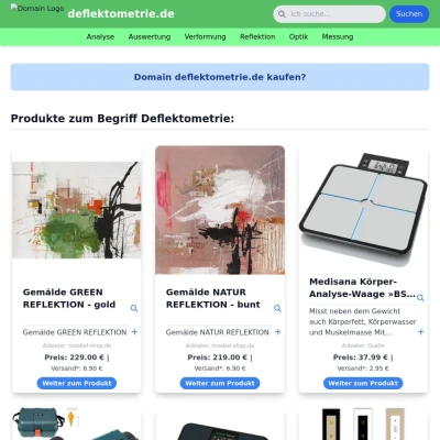 Screenshot deflektometrie.de