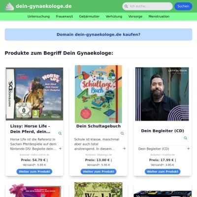 Screenshot dein-gynaekologe.de
