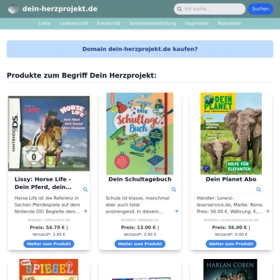 Screenshot dein-herzprojekt.de