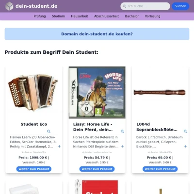 Screenshot dein-student.de