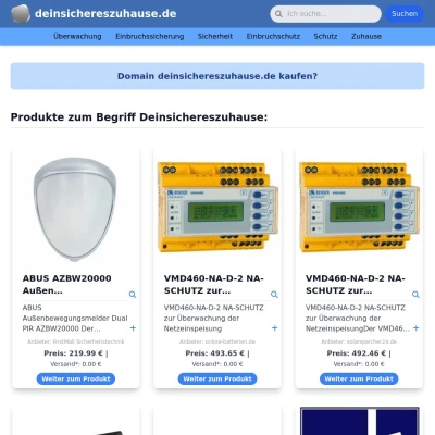 Screenshot deinsichereszuhause.de