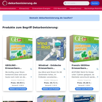 Screenshot dekarbonisierung.de