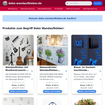 Screenshot deko-wandaufkleber.de