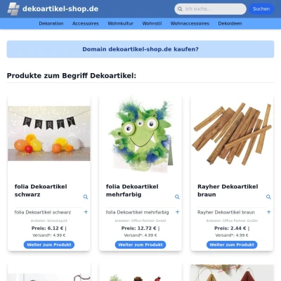 Screenshot dekoartikel-shop.de