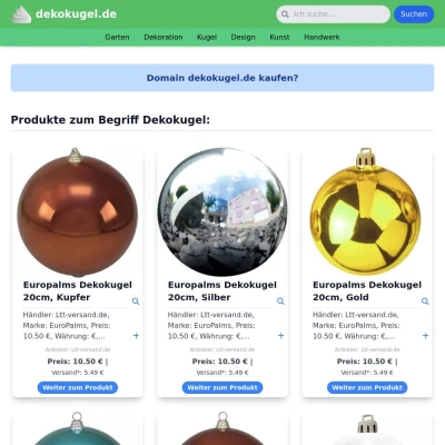 Screenshot dekokugel.de
