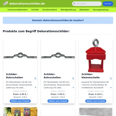 Screenshot dekorationsschilder.de