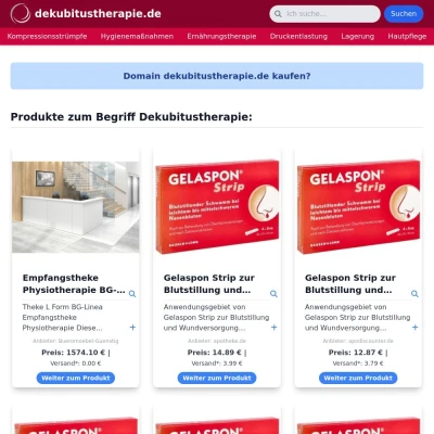 Screenshot dekubitustherapie.de