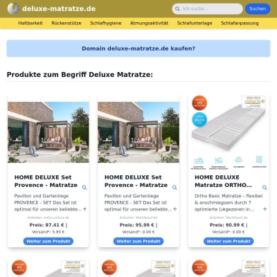 Screenshot deluxe-matratze.de