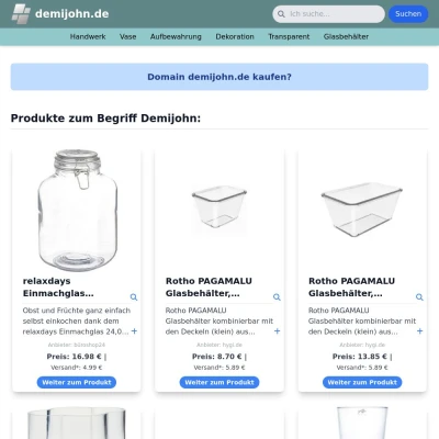 Screenshot demijohn.de