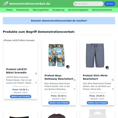 Screenshot demonstrationsverbot.de
